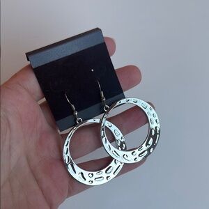 Large Silver Tone Hoop Earrings